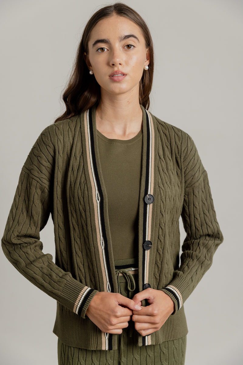 Lago Cardigan in Basil