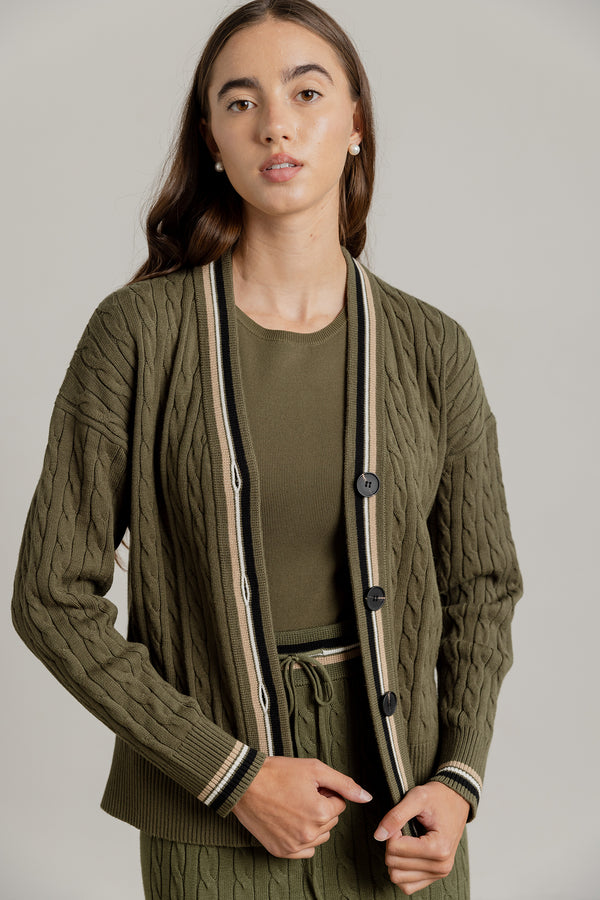 Lago Cardigan in Basil