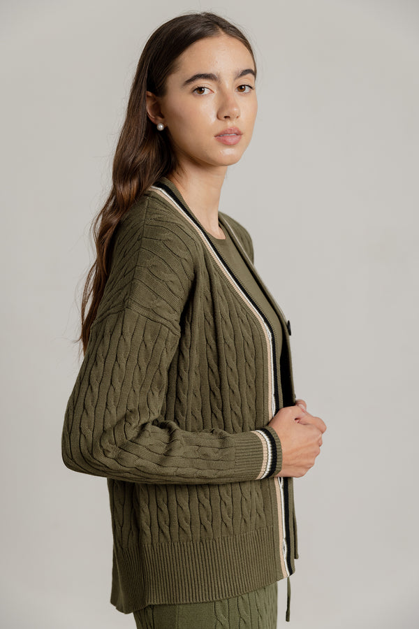 Lago Cardigan in Basil