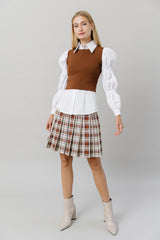 Delta Skirt in Plaid (Wide Pleat)