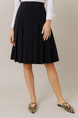 Corset Style Top and Pleated Skirt Set in Black/White