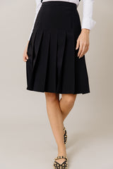 Corset Style Top and Pleated Skirt Set in Black/White