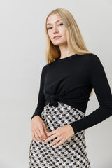 Demera Dress in Houndstooth