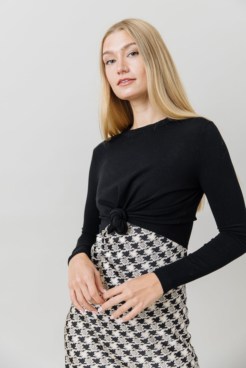 Demera Dress in Houndstooth