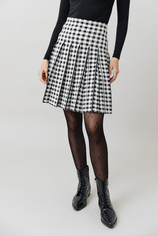 Delta Skirt in Black / White Check