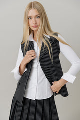 Aürt Sleeveless Blazer in Pinstripe