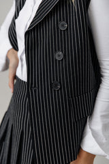 Aürt Sleeveless Blazer in Pinstripe