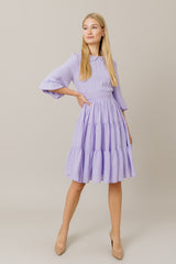 Tiered Chiffon Dress in Lilac