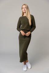 Alinea Midi Skirt in Basil