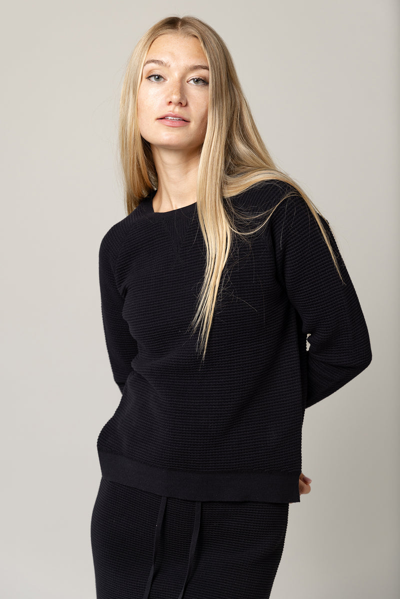 Alinea Crew Neck Top in Black