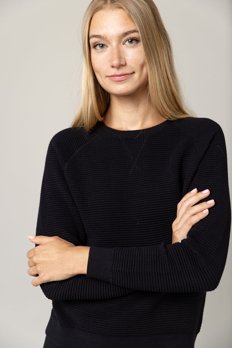 Alinea Crew Neck Top in Black