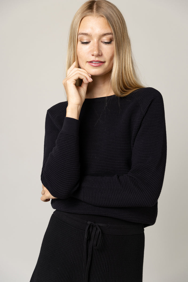 Alinea Crew Neck Top in Black