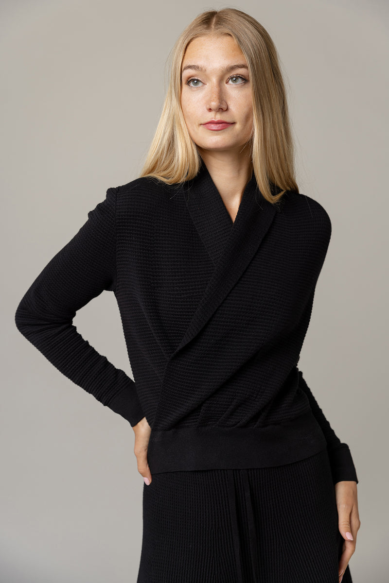 Alinea Wrap Top in Black