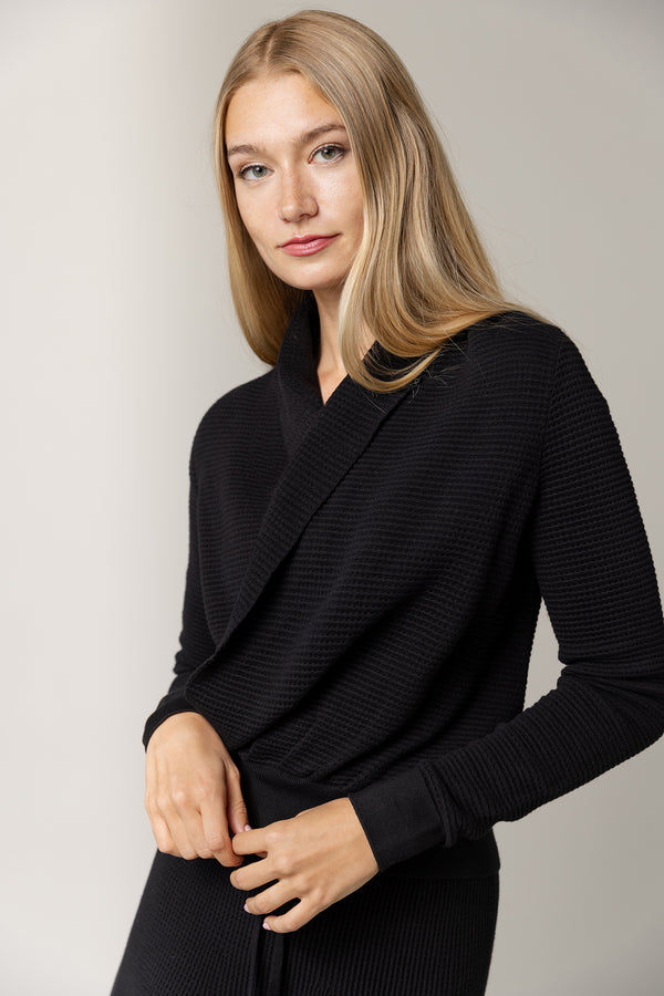 Alinea Wrap Top in Black