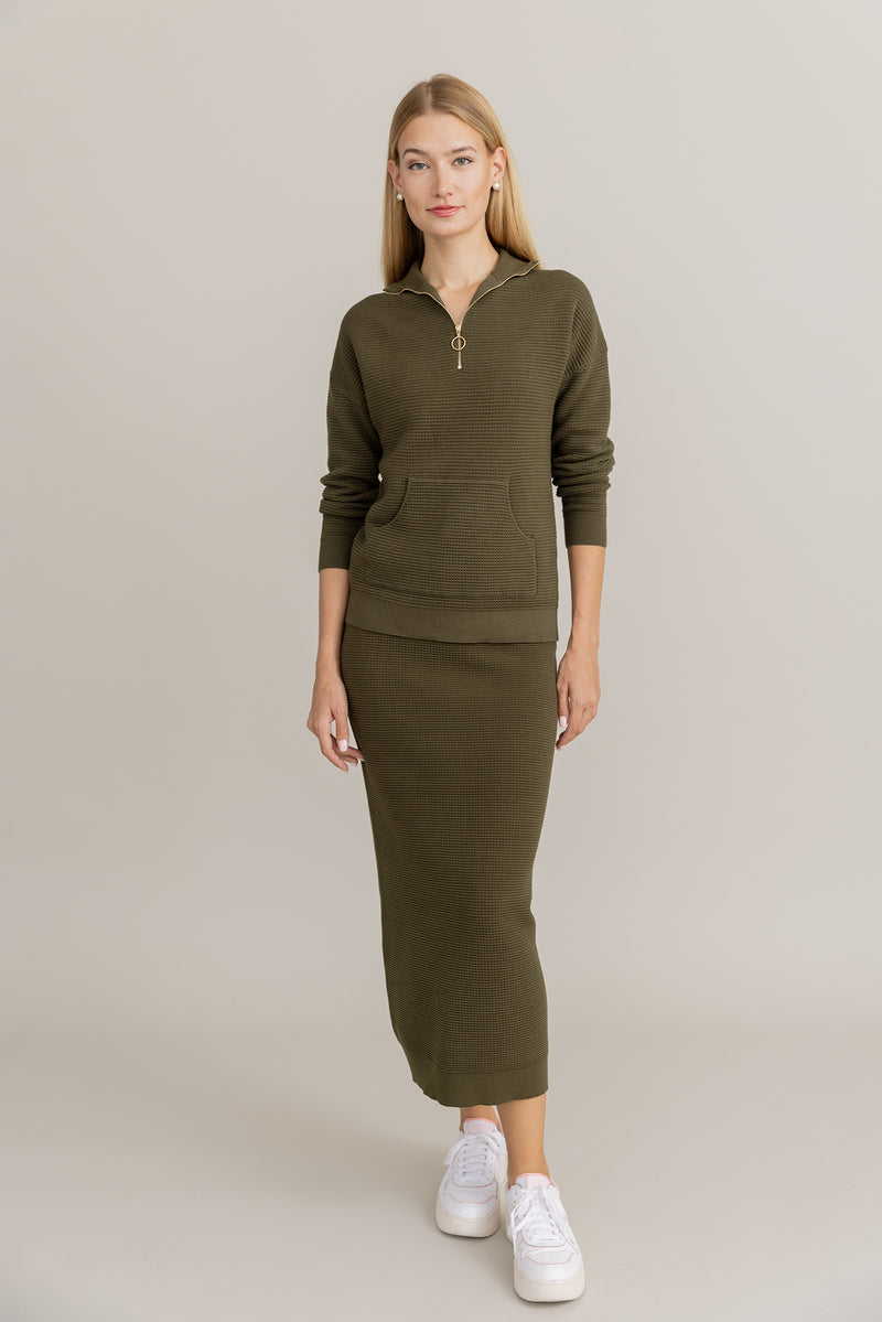 Alinea Zip Top in Basil