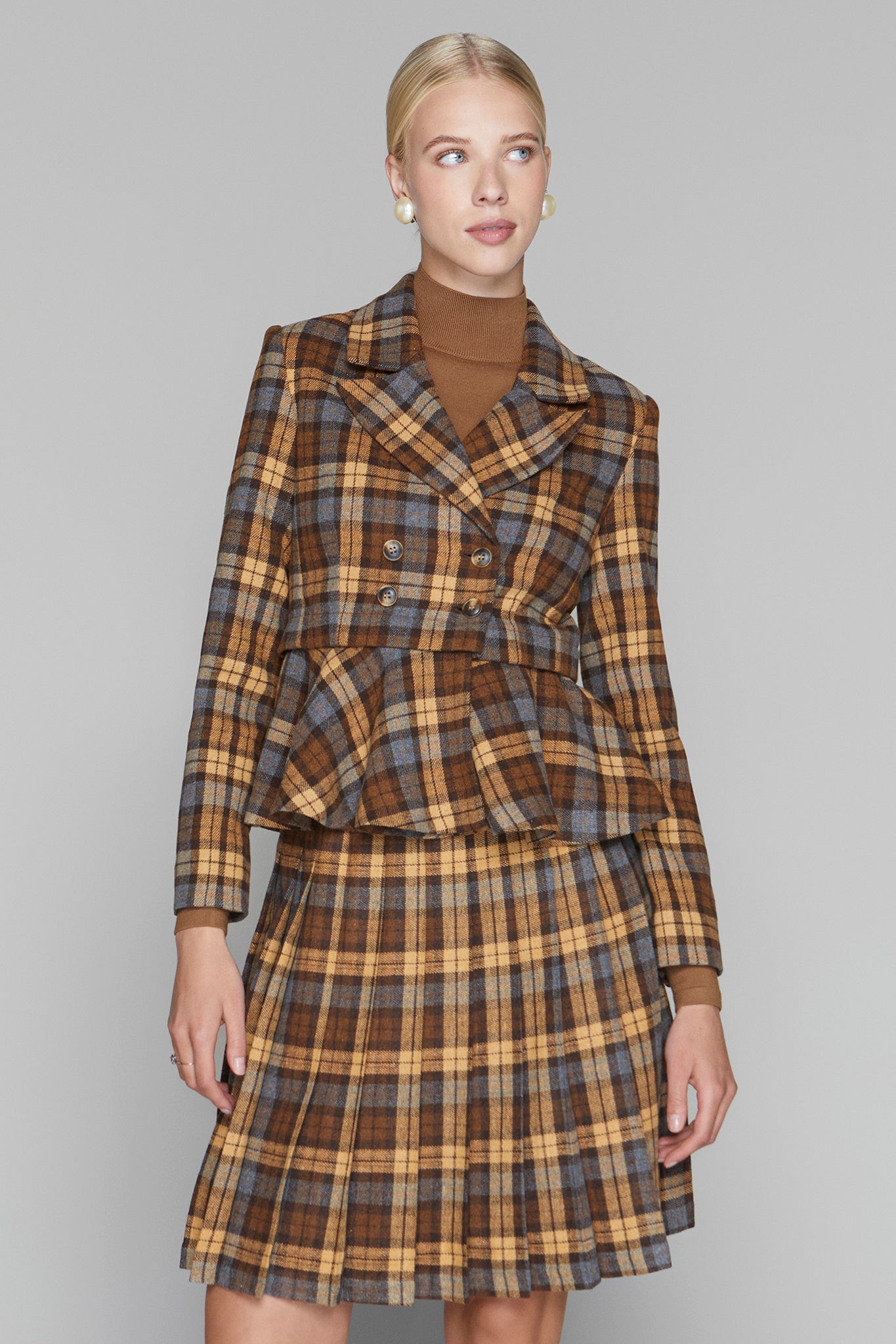 Briar Blazer in Cocoa / Cinnamon Plaid