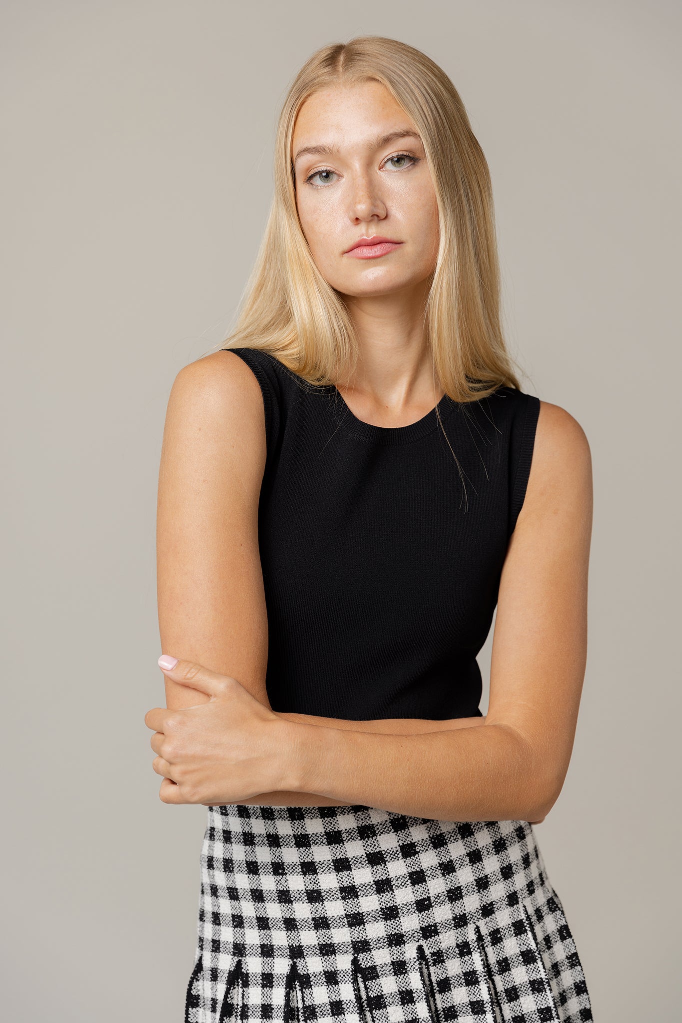 Knit Sleeveless Bodysuit in Black