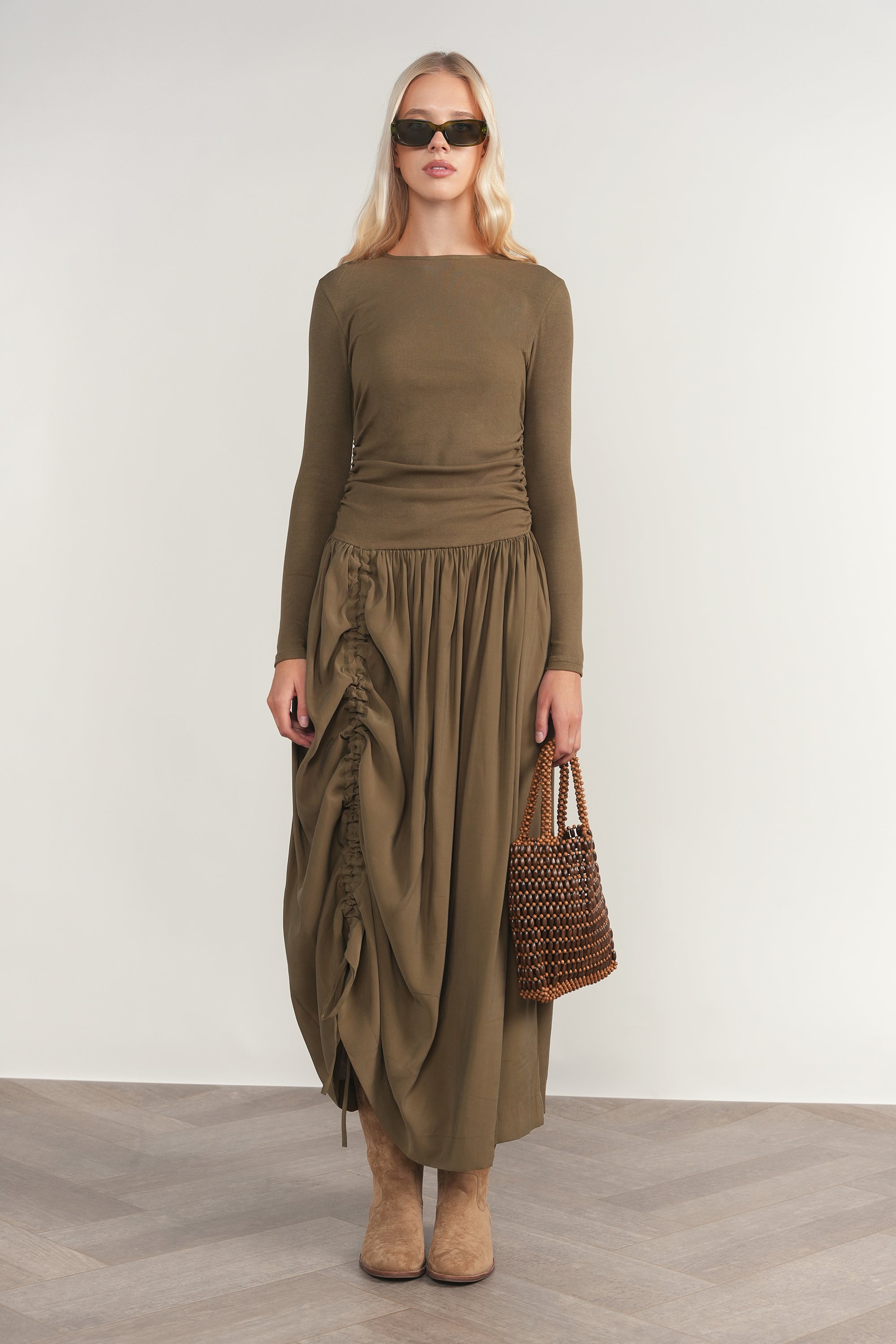 Savoy Dress in Bay Leaf