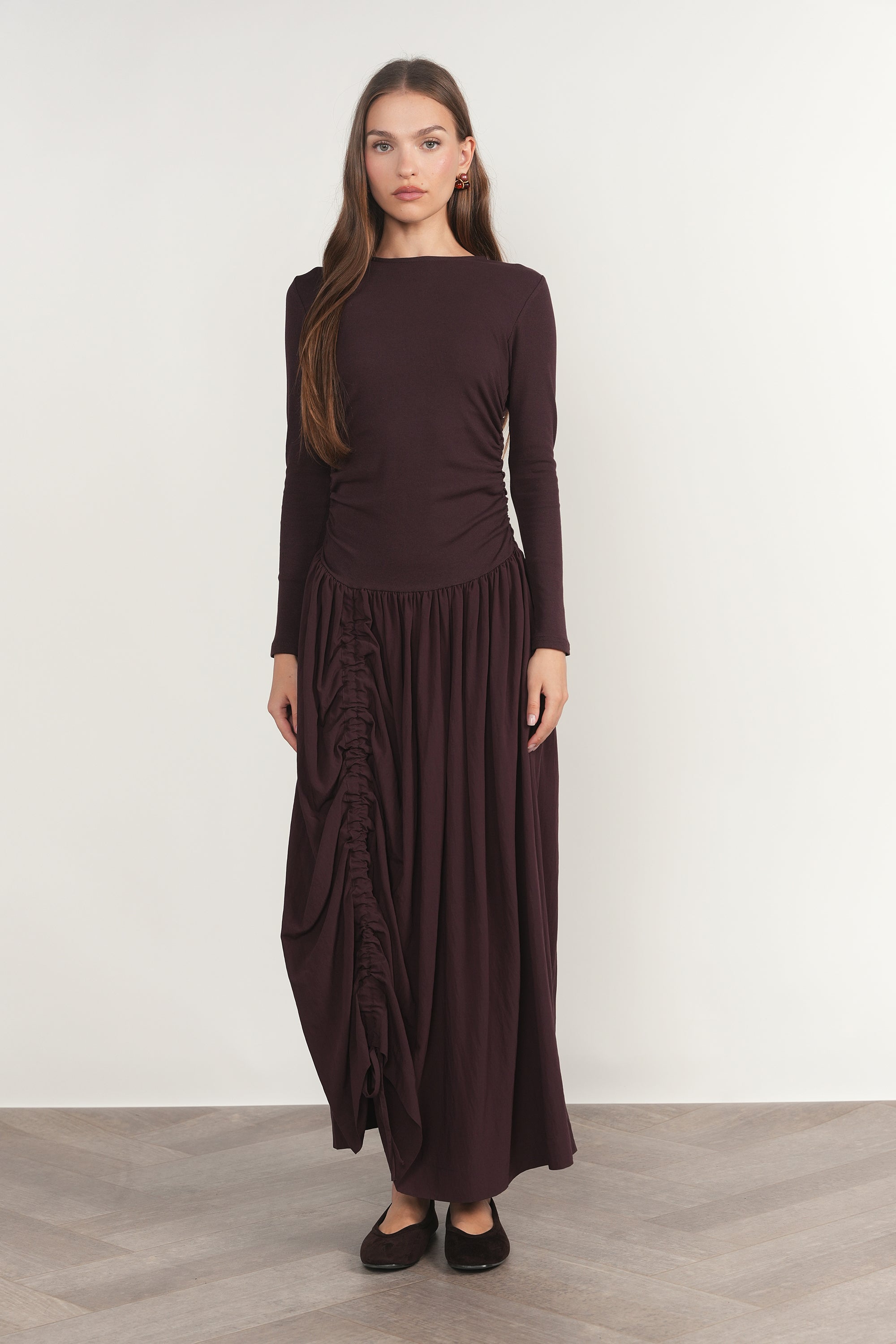 Savoy Dress in Eggplant