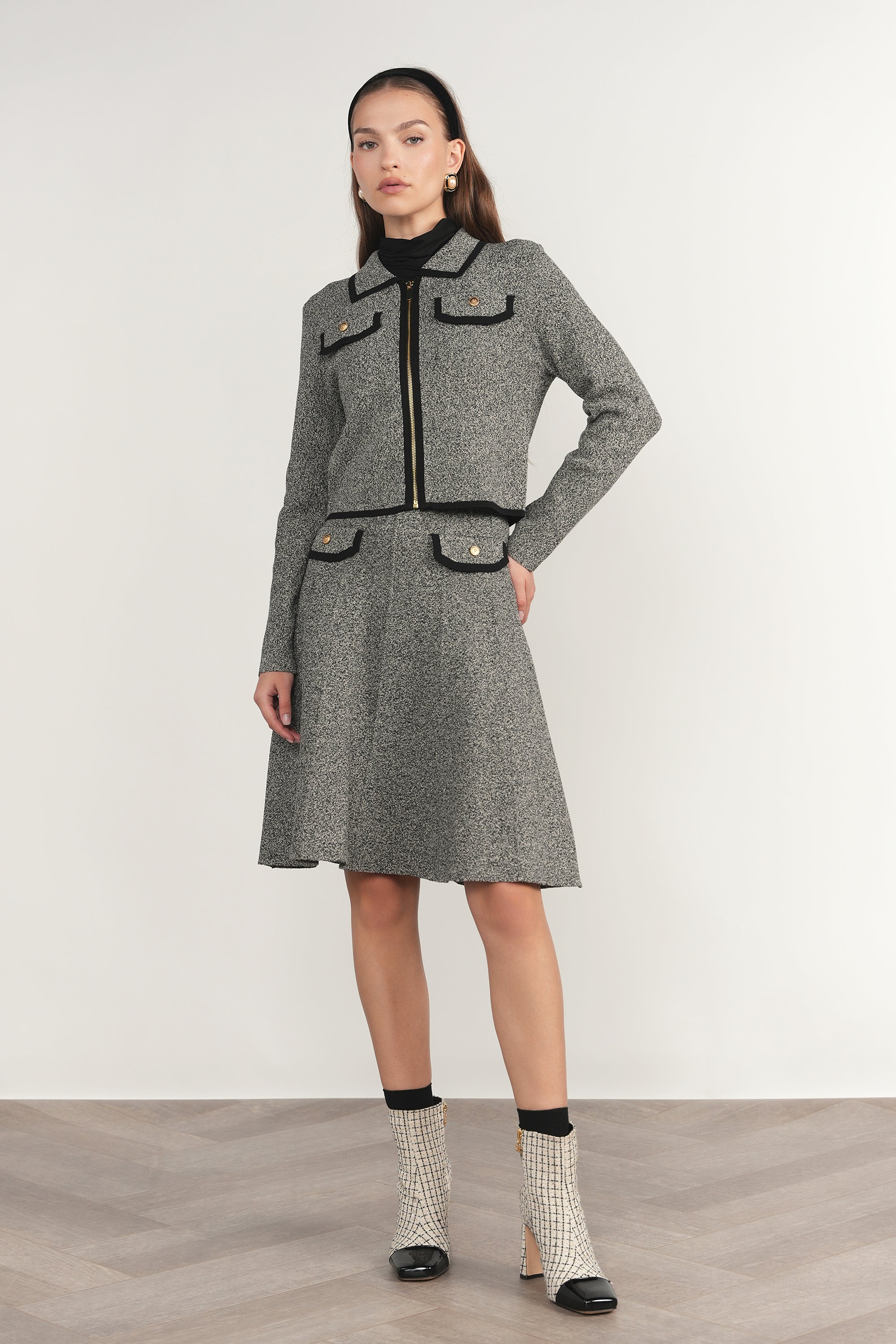 Trent Jacket in Black Tweed