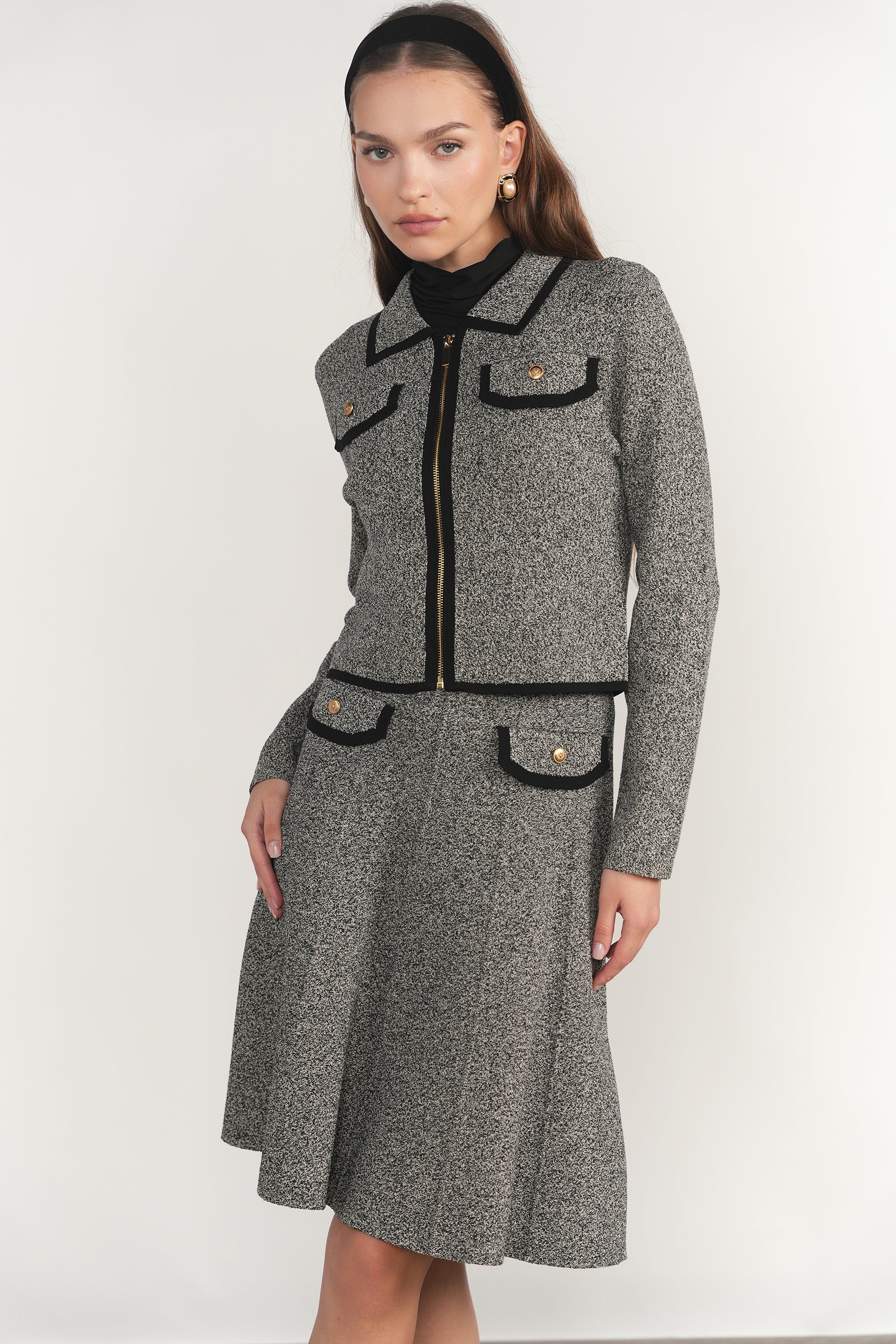 Trent Jacket in Black Tweed
