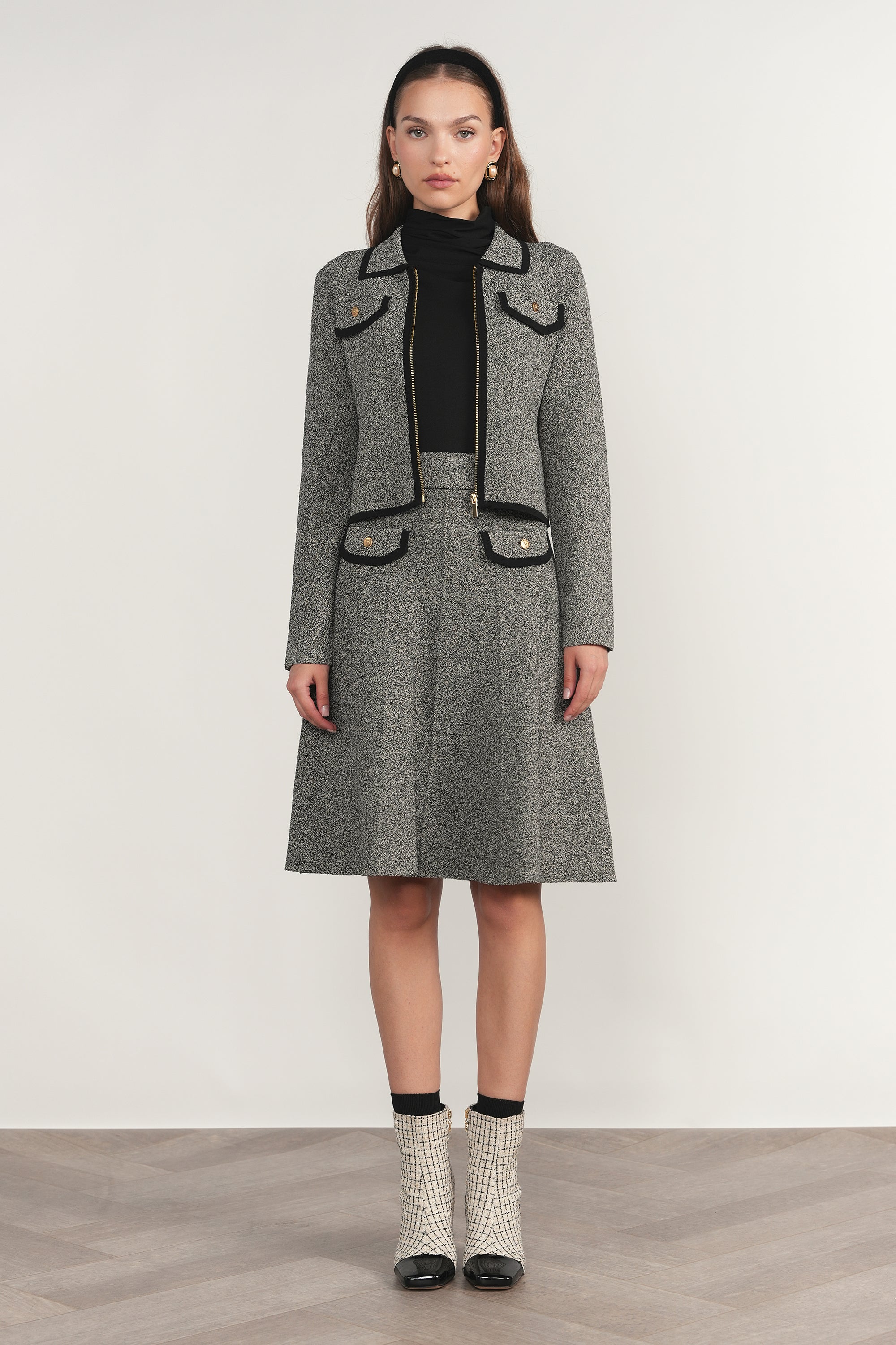 Trent Jacket in Black Tweed