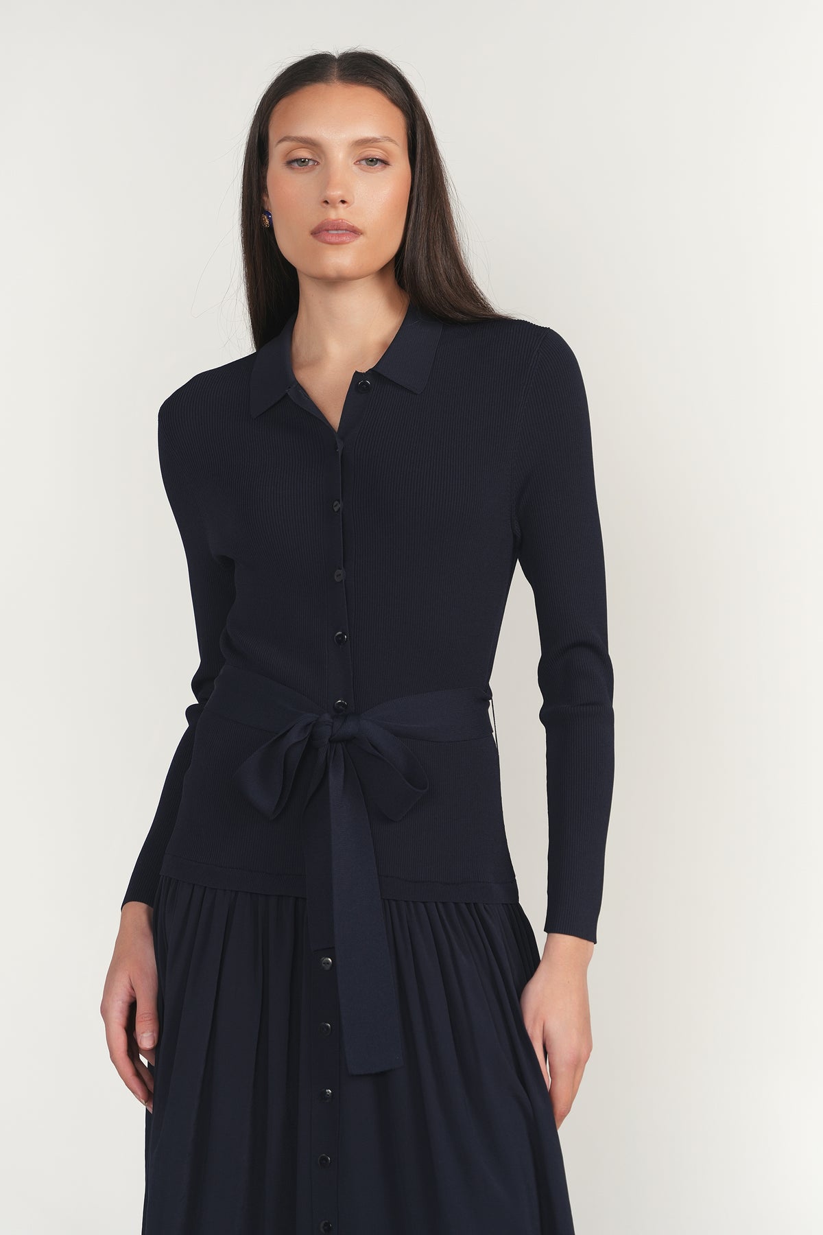 Drina Dress in Deep Indigo Navy