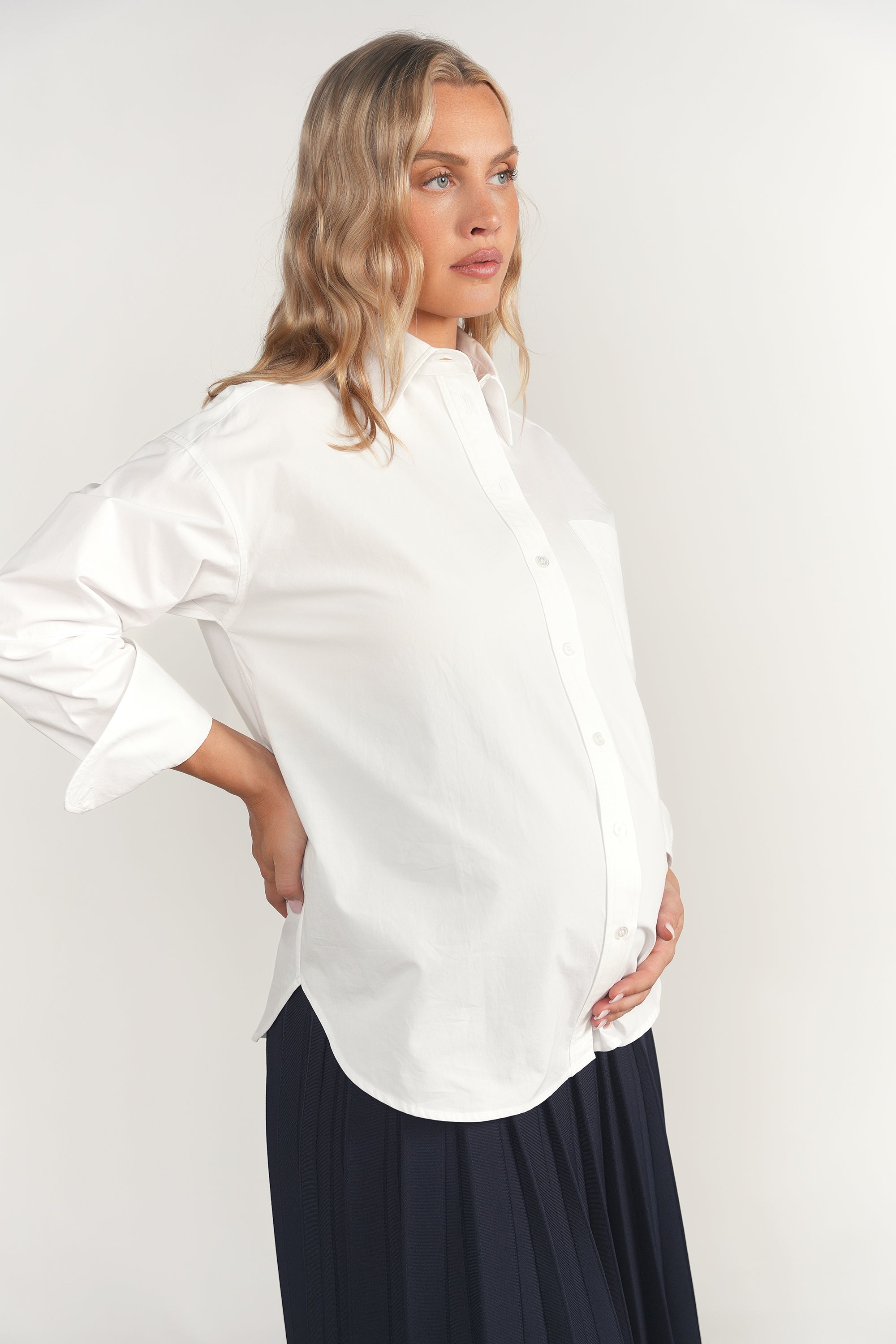 Aire Maternity Blouse in White