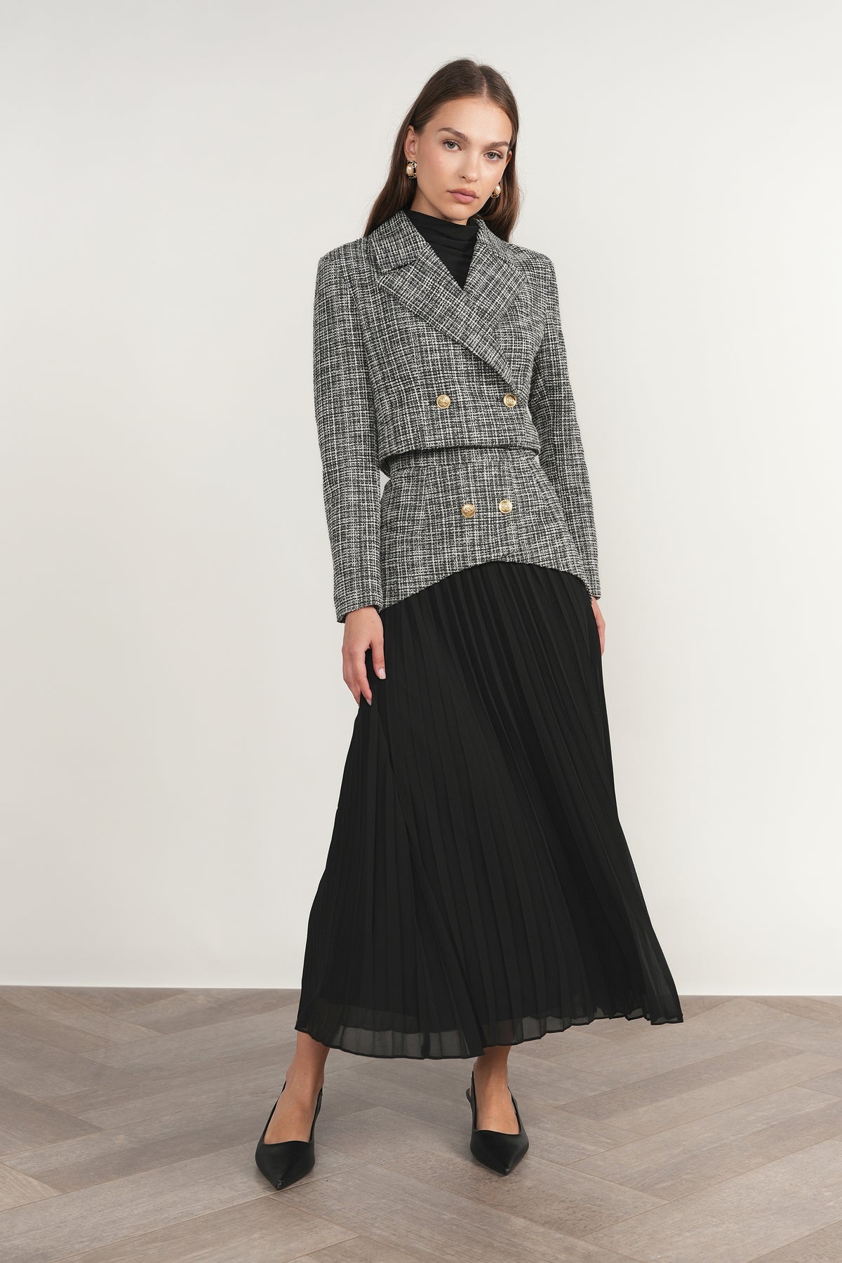 Kura Blazer in Black Plaid