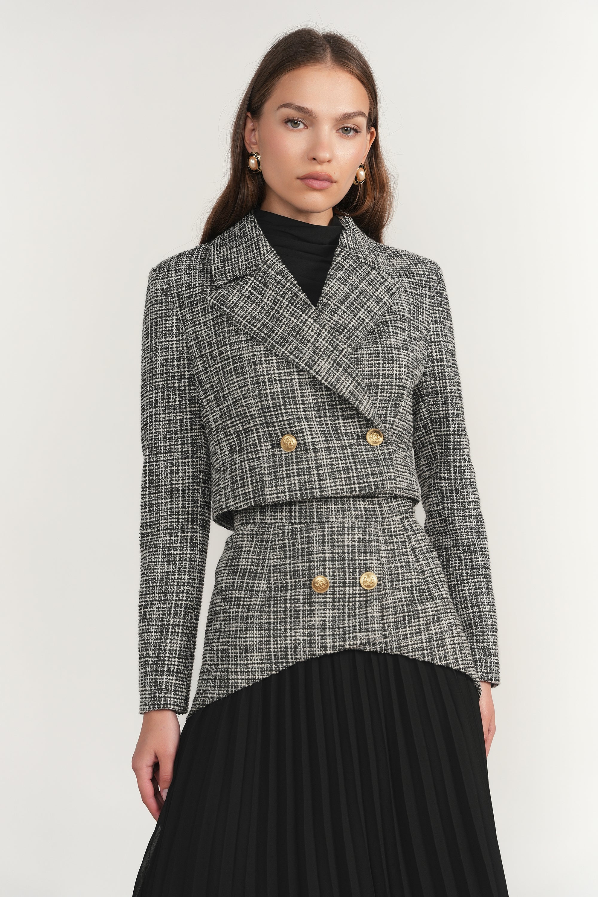 Kura Blazer in Black Plaid