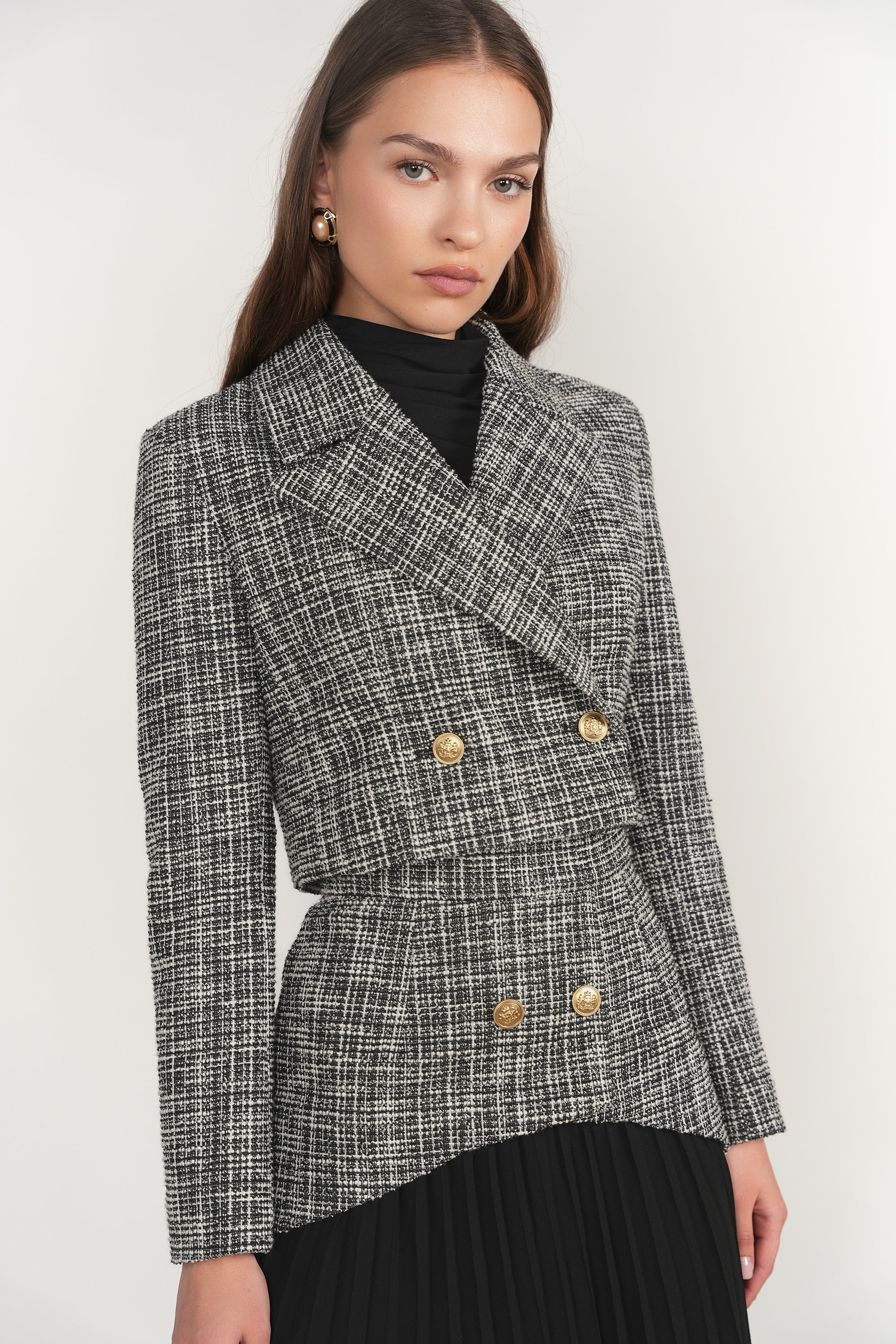 Kura Blazer in Black Plaid