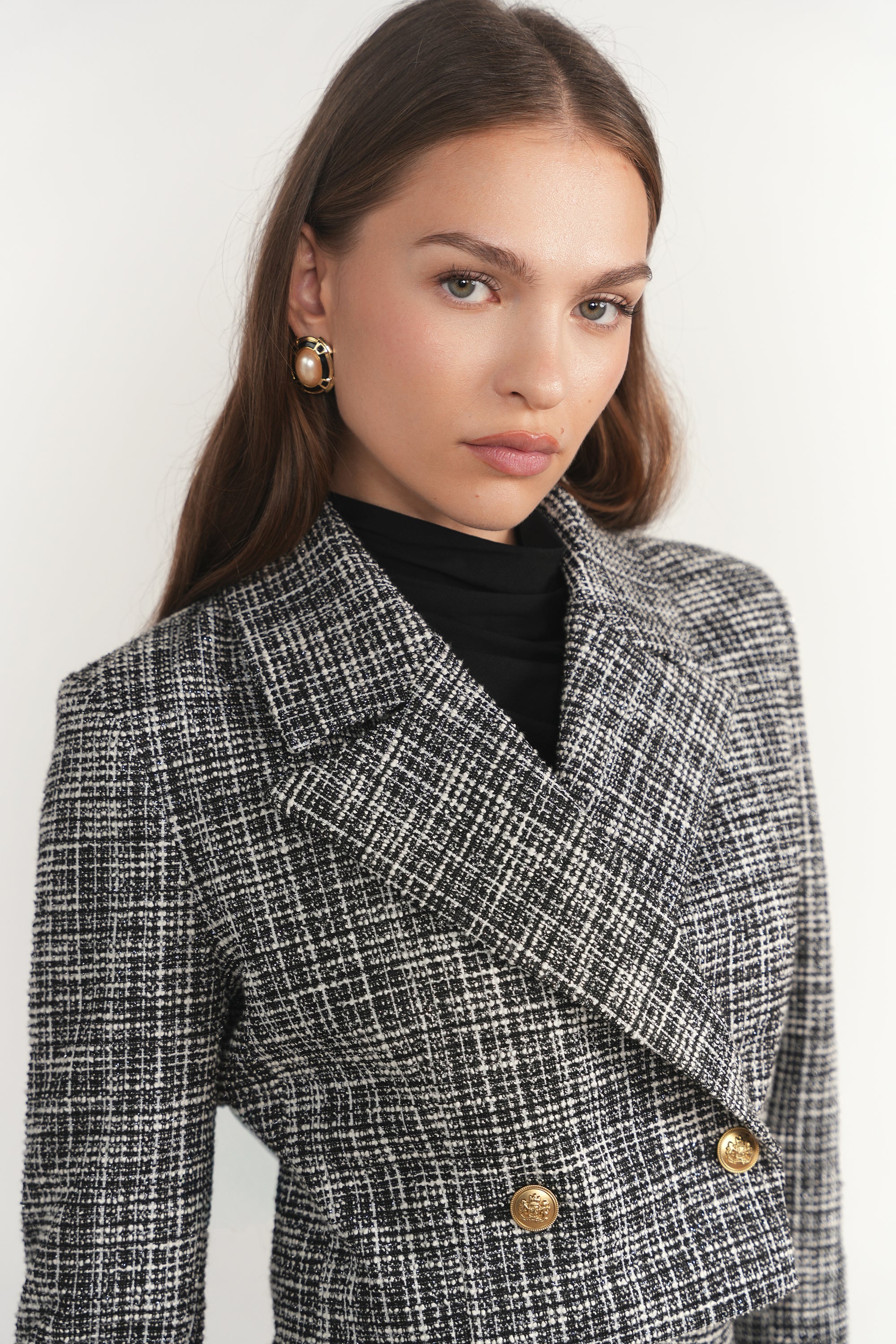 Kura Blazer in Black Plaid