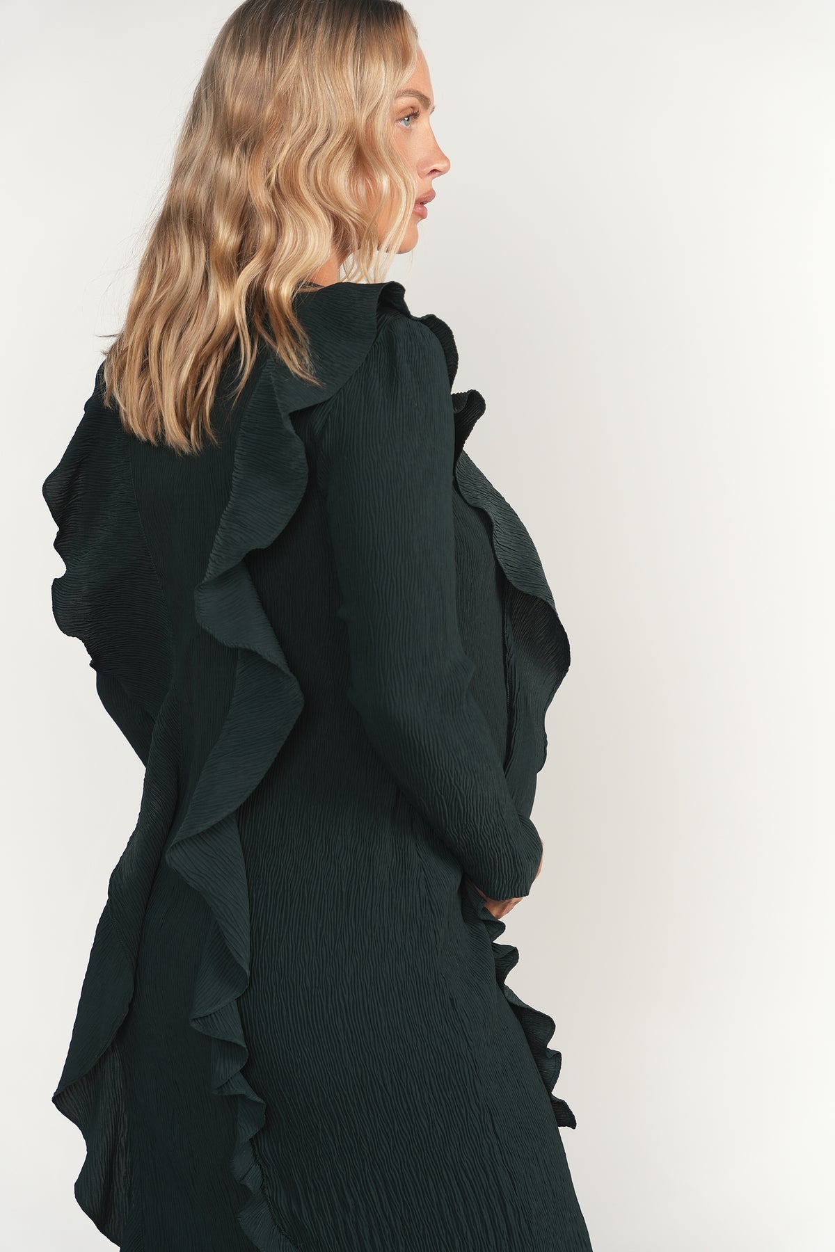 Zala Maternity Dress in Dark Emerald