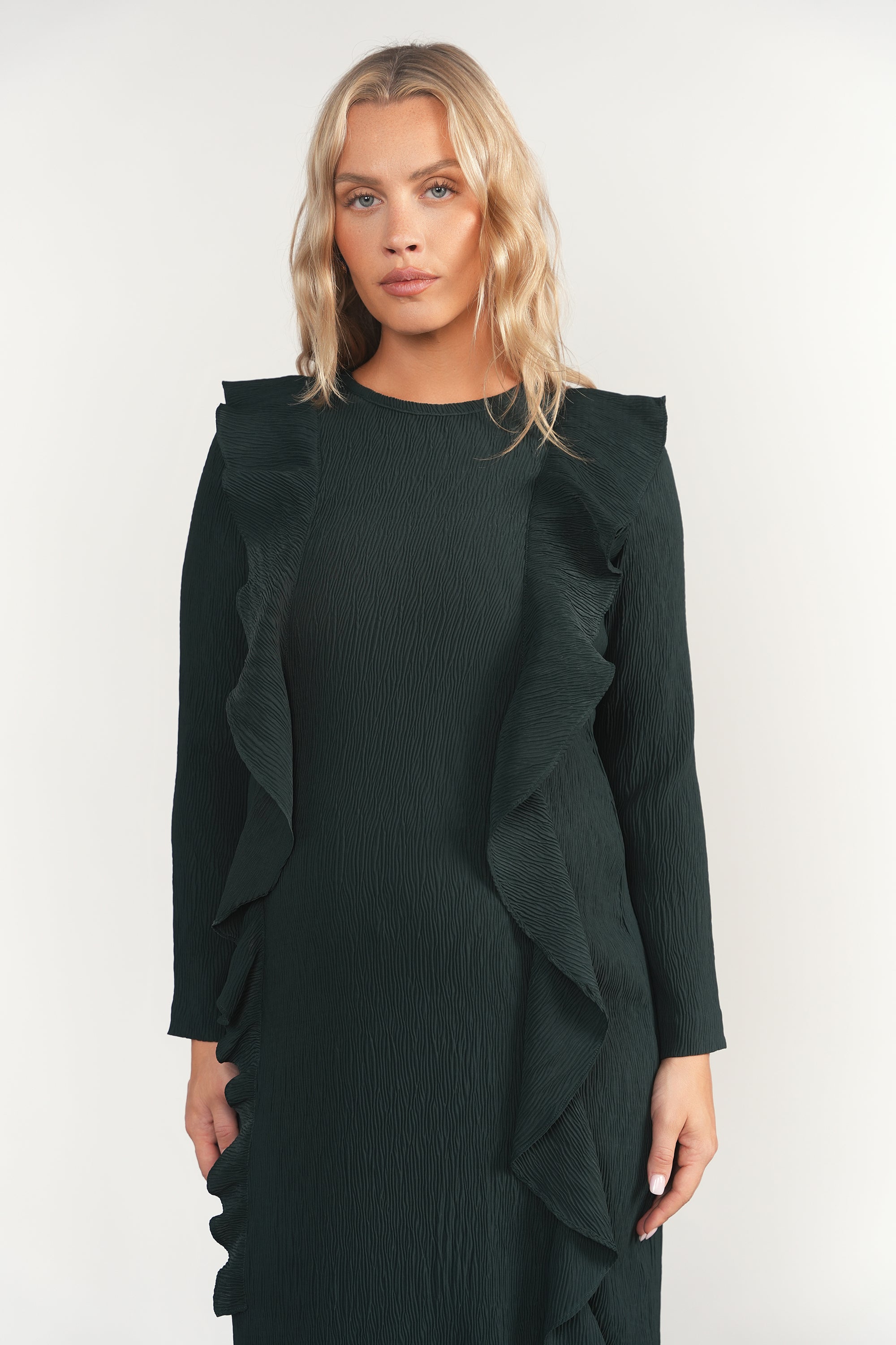 Zala Maternity Dress in Dark Emerald