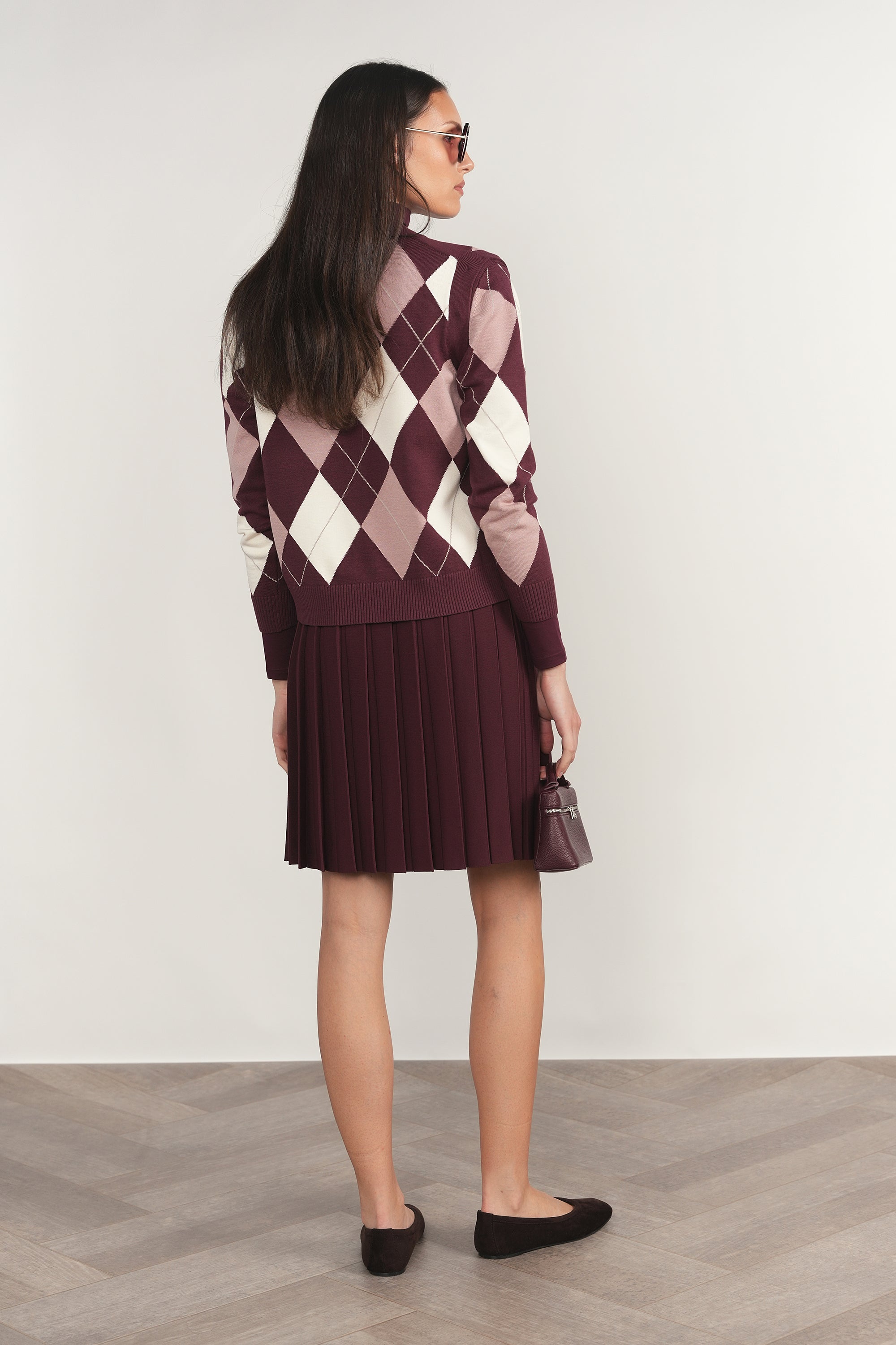 Rhine Cardigan Vest in Antique Berry / Dusty Rose