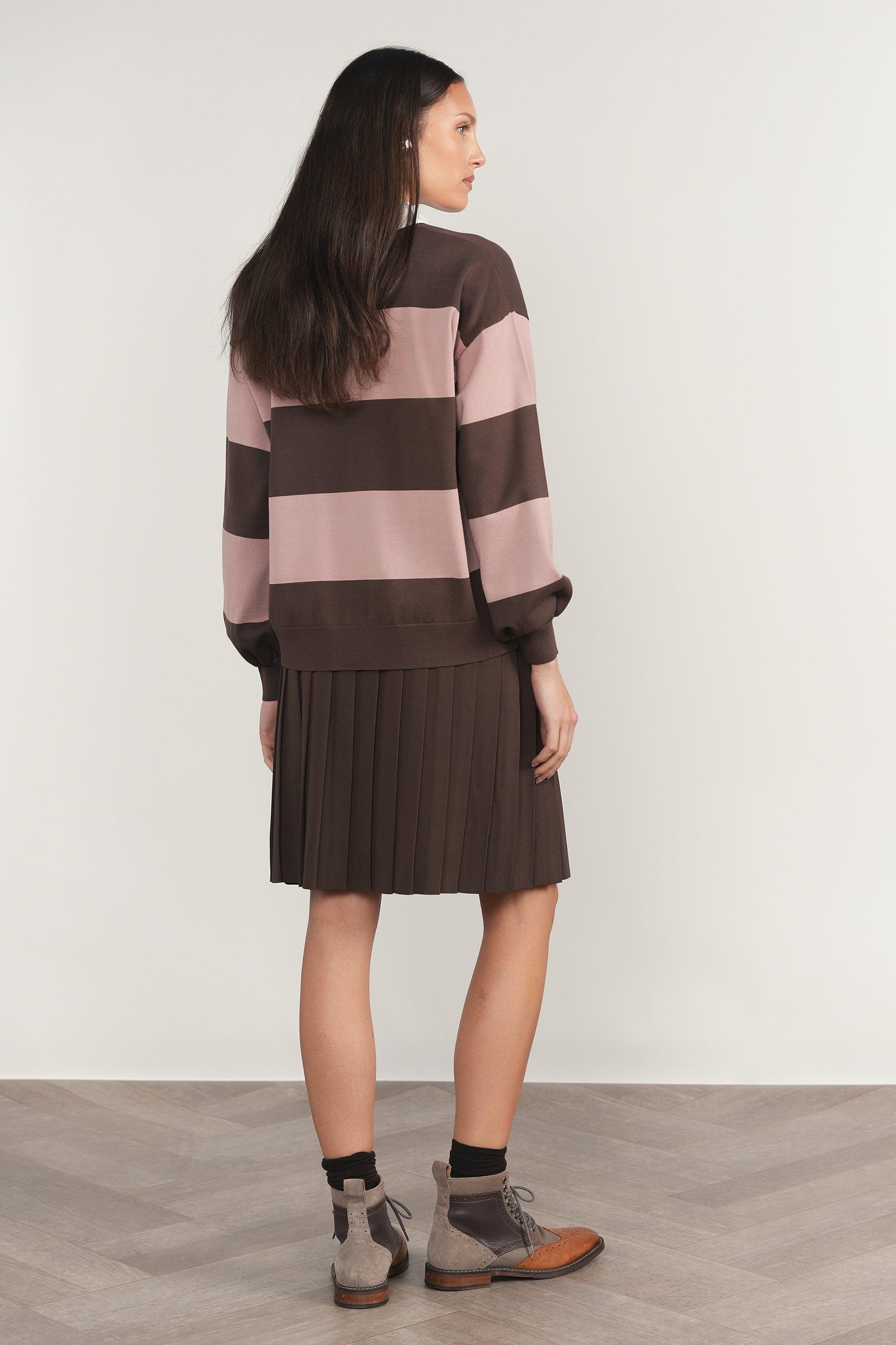 Ness Sweater in Fudge / Dusty Rose