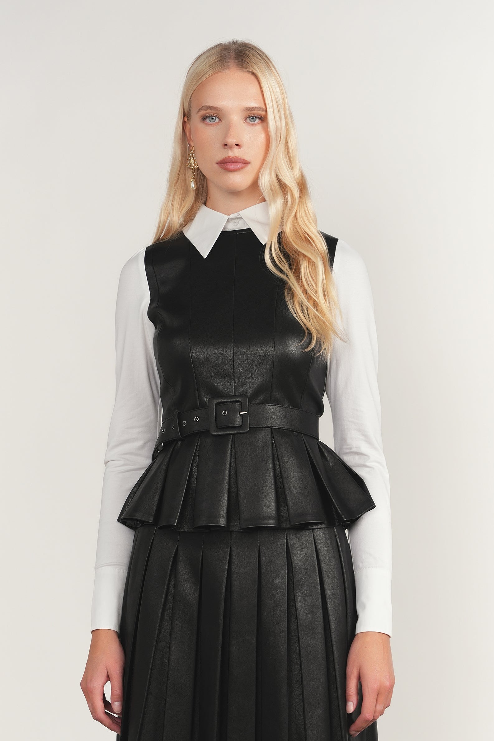Cam Leather Top in Black