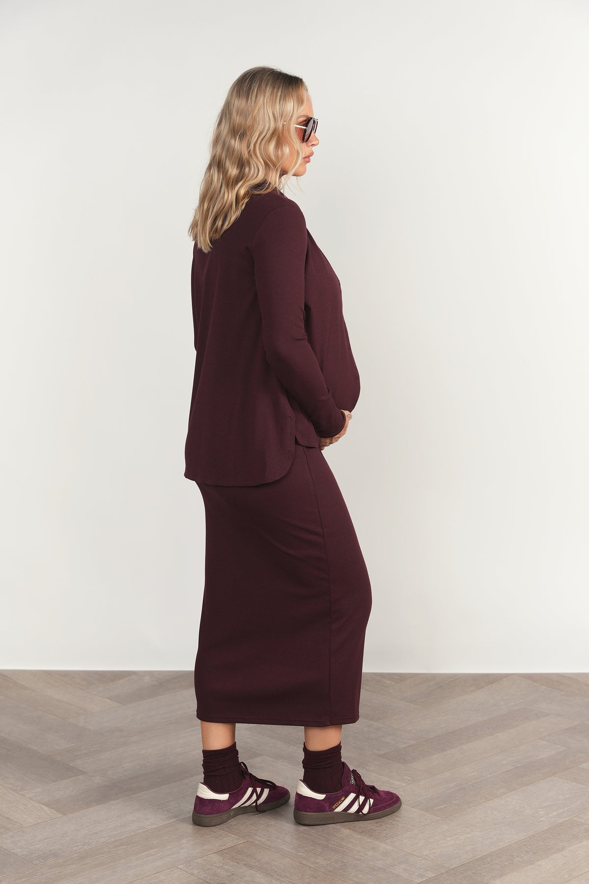 Pierre Maternity Dress in Deep Rouge