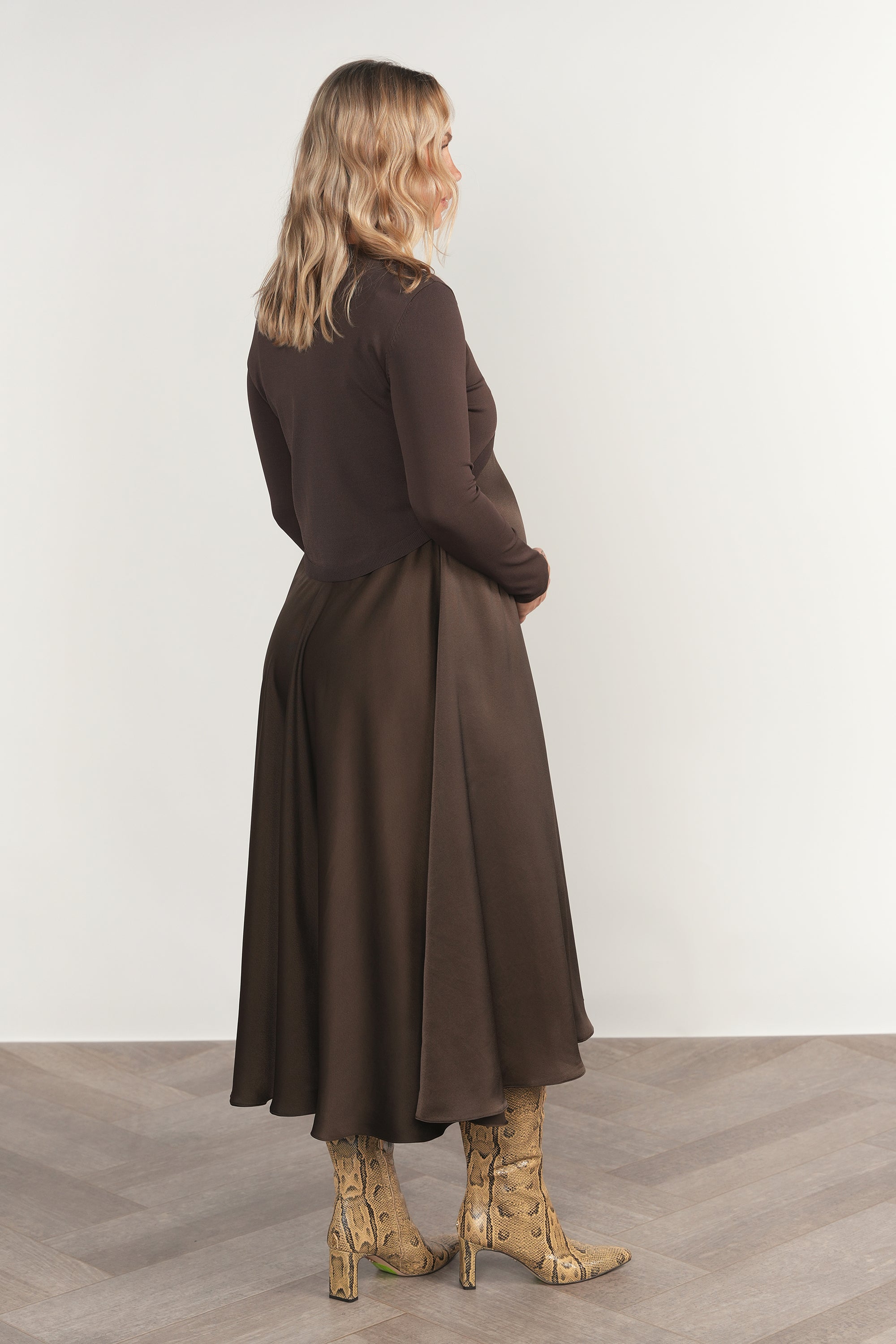 Sahara Maternity Dress in Fudge
