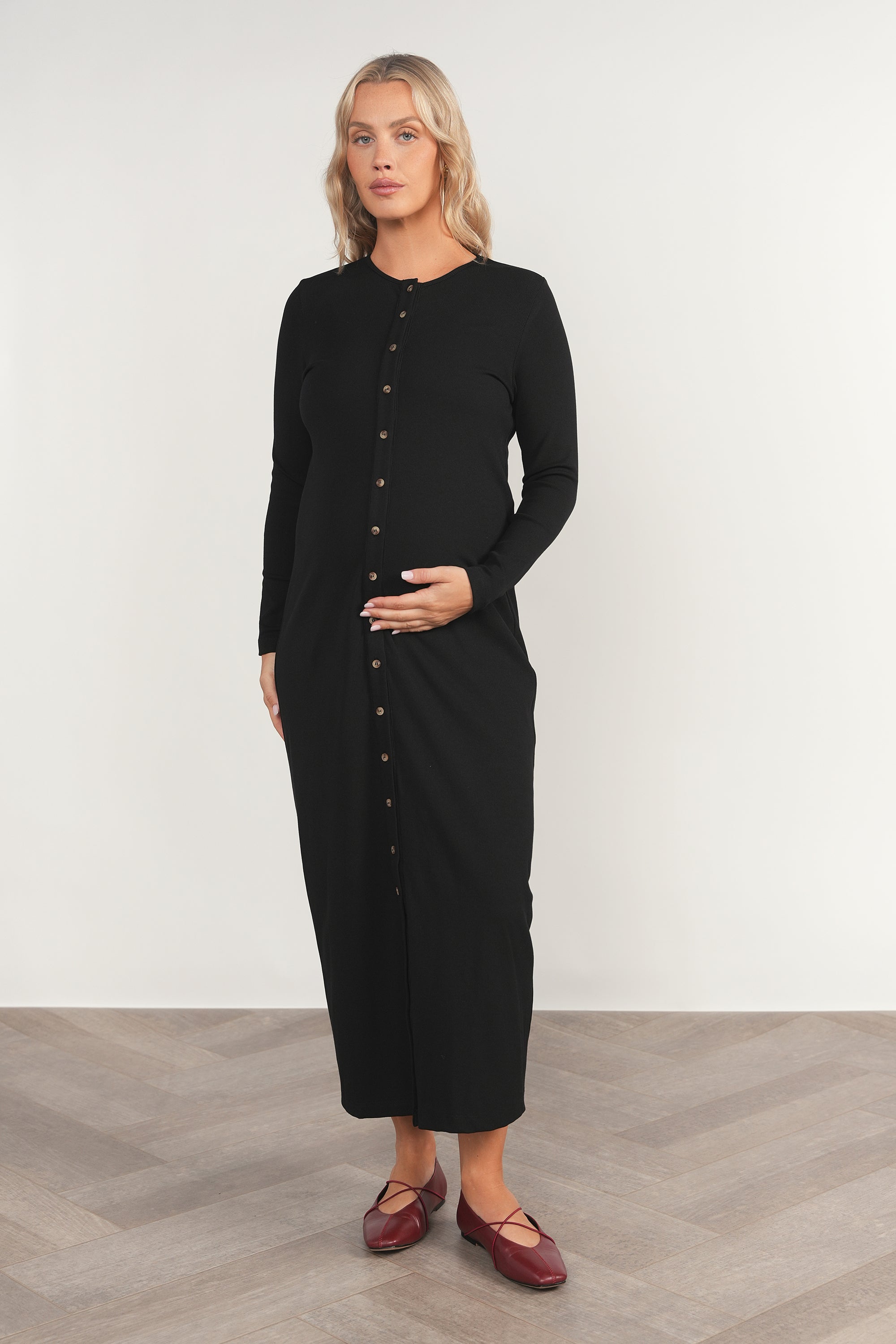 Marne Maternity Dress in Black