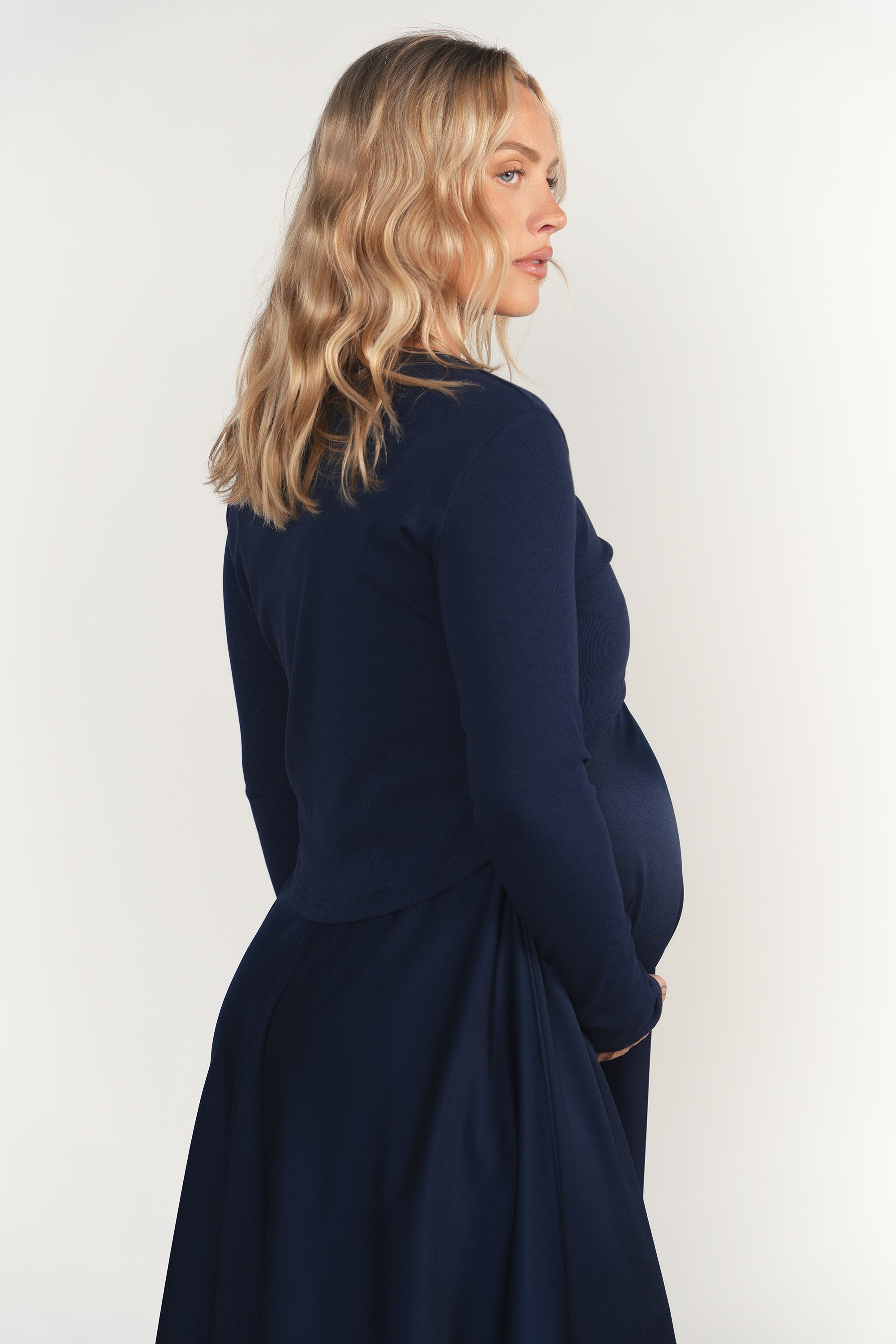 Sahara Maternity Dress in Navy