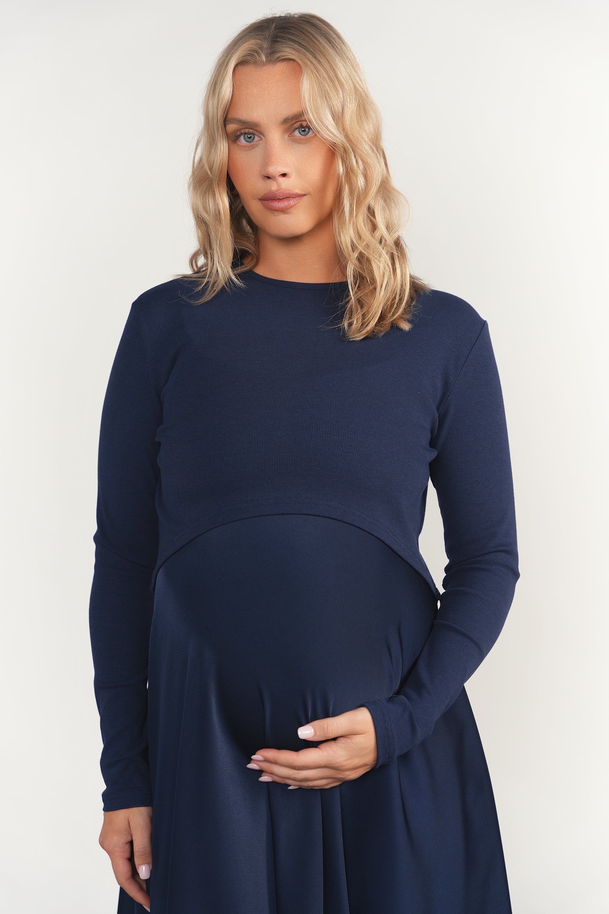 Sahara Maternity Dress in Navy