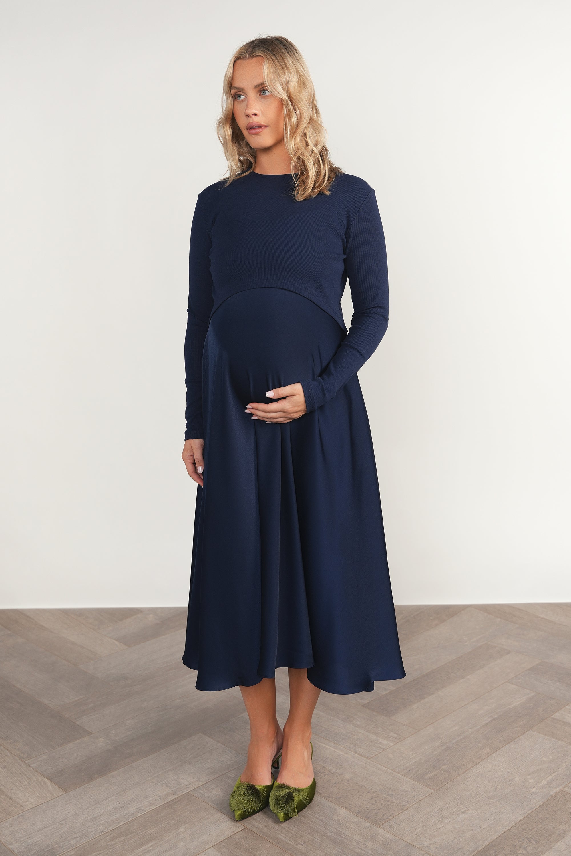 Sahara Maternity Dress in Navy