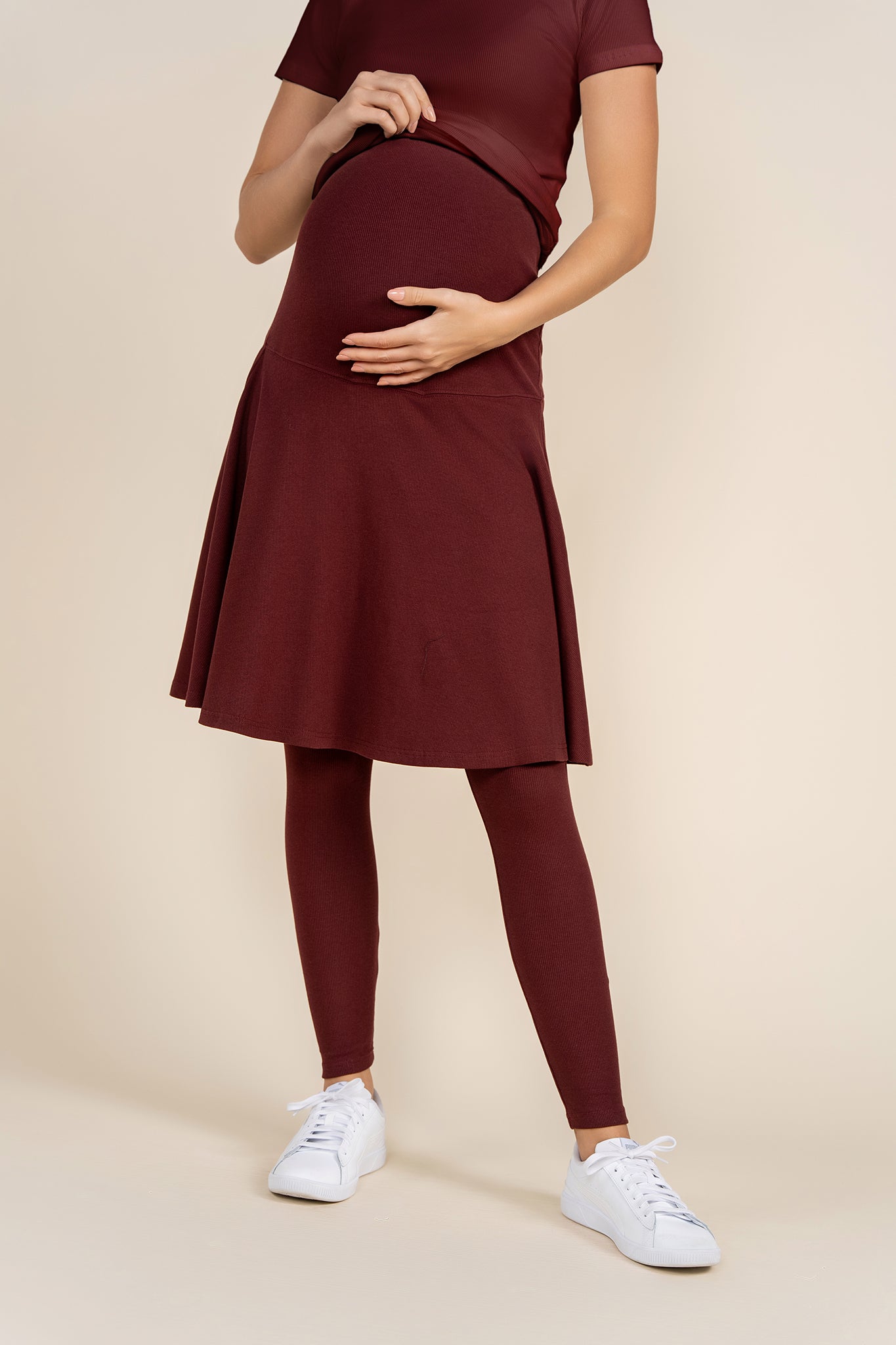 Maternity Skeggings™ in Merlot