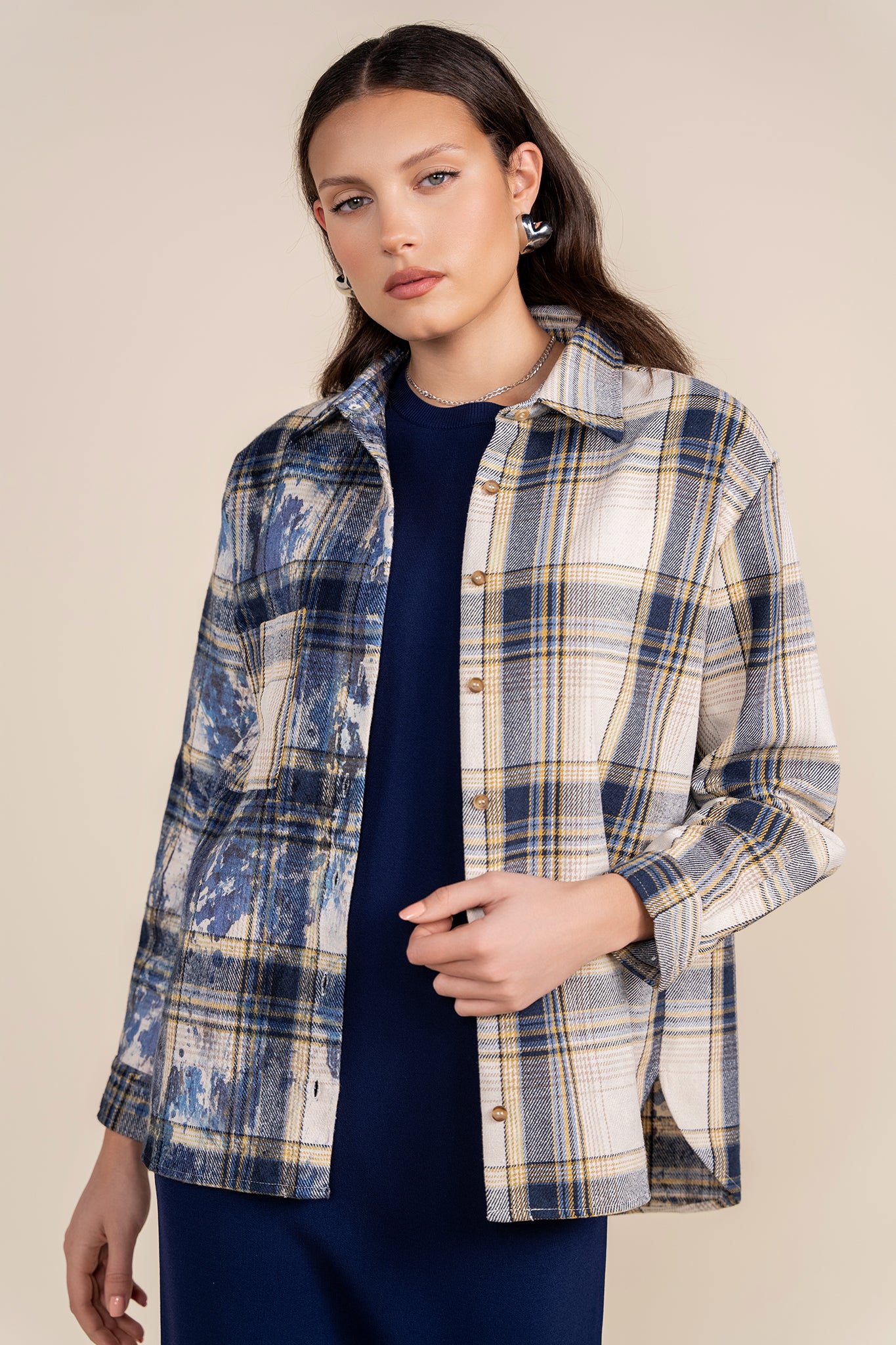 Praia Shirt in Blue Plaid
