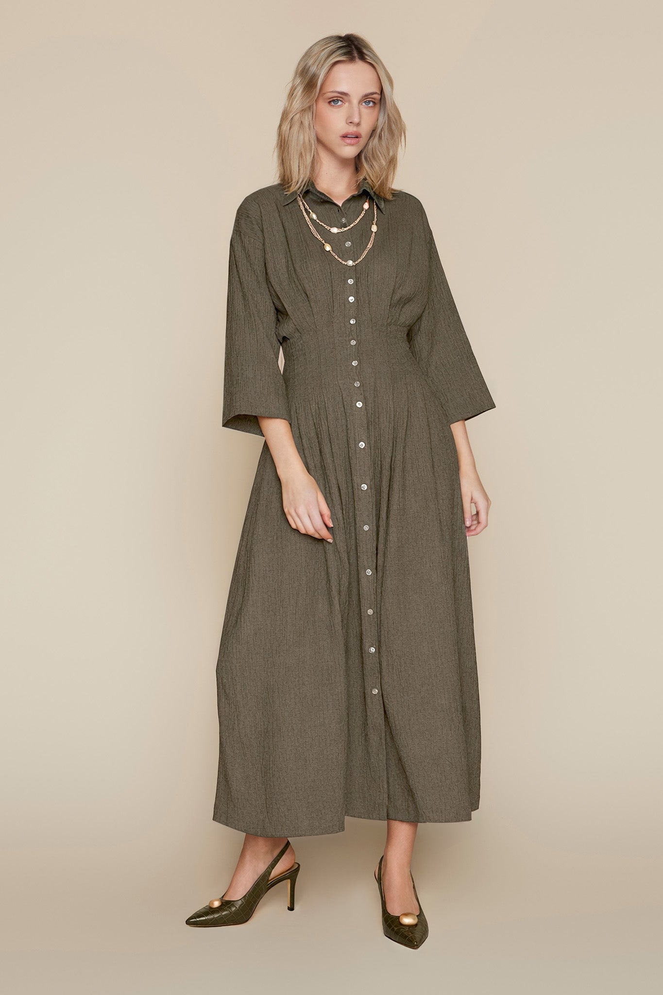 Pico Dress in Taupe
