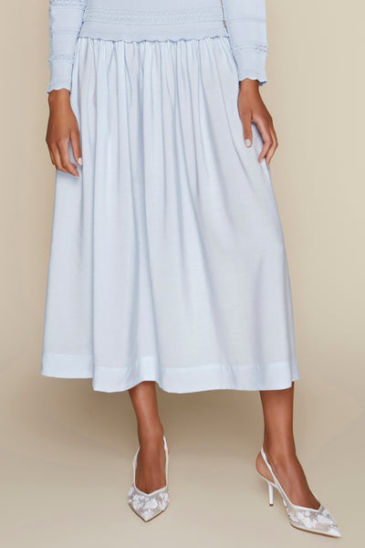 amur blue dress Stef Pleated Gown