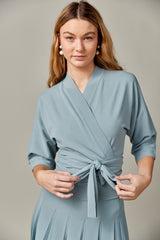 Knit Kimono Tie Top in Seafoam