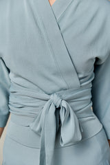 Knit Kimono Tie Top in Seafoam