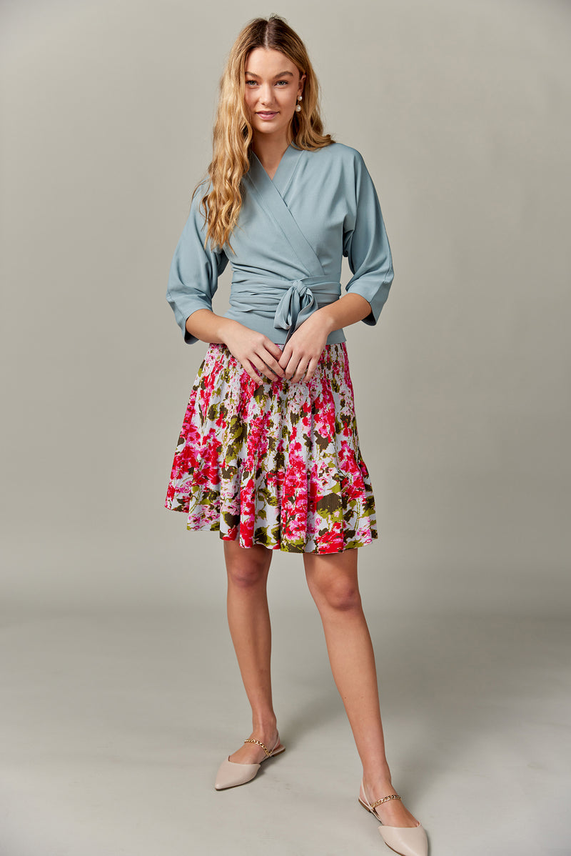 Knit Kimono Tie Top in Seafoam